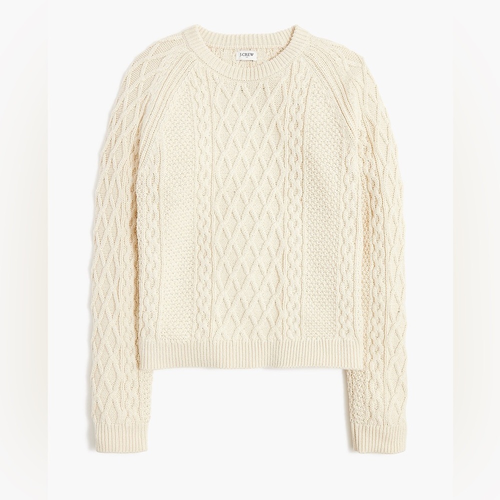 J. Crew Women's Ivory Cable Knit Sweater NWT